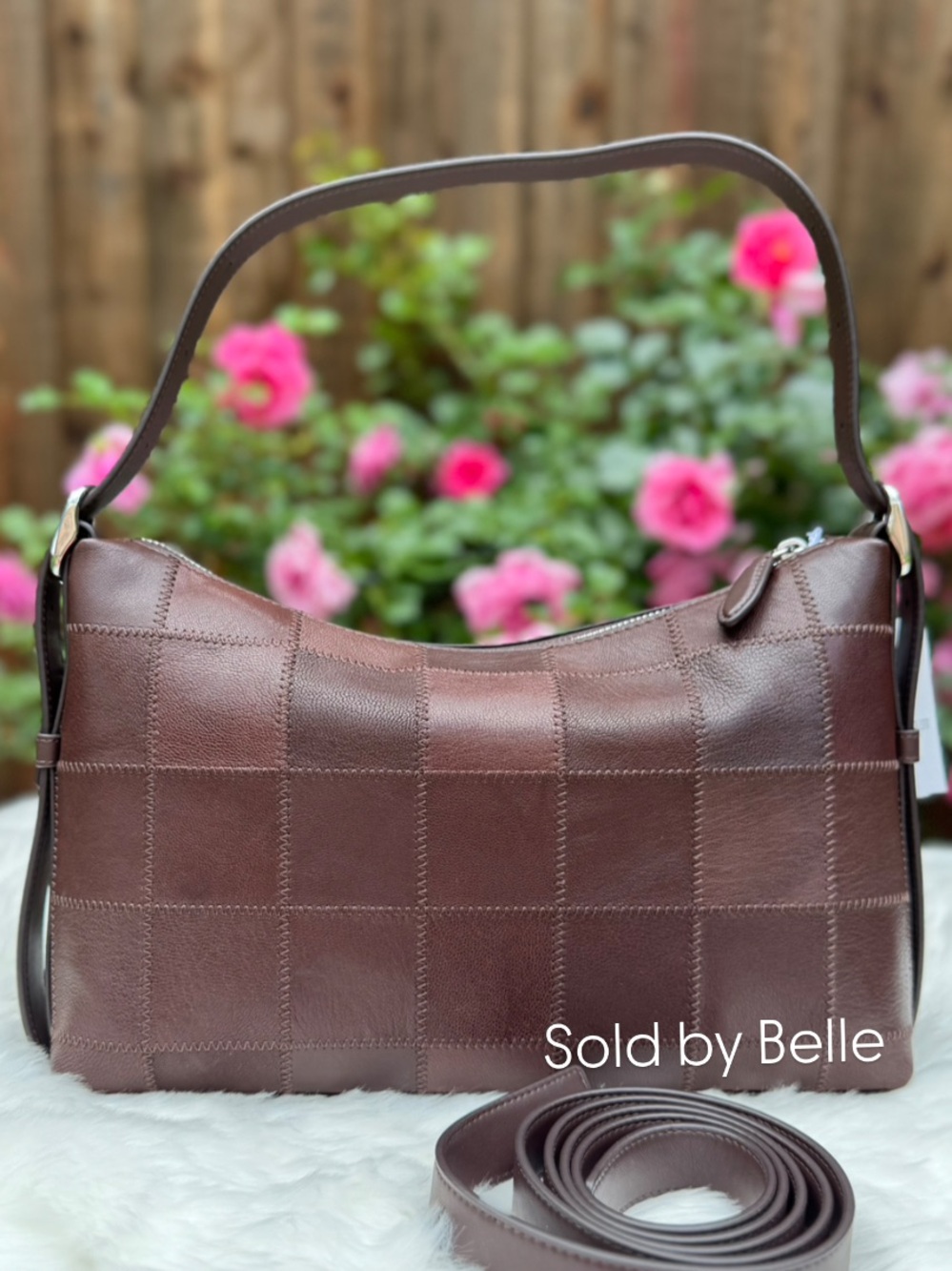 NWT Coachtopia Alter Ego Slouchy Shoulder Checkerboard Maple Medium Bag - Picture 2 of 5